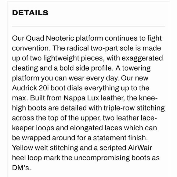 Dr Marten Audrick 20 eye, platform, knee high, leather boots US 8 - Picture 8 of 10